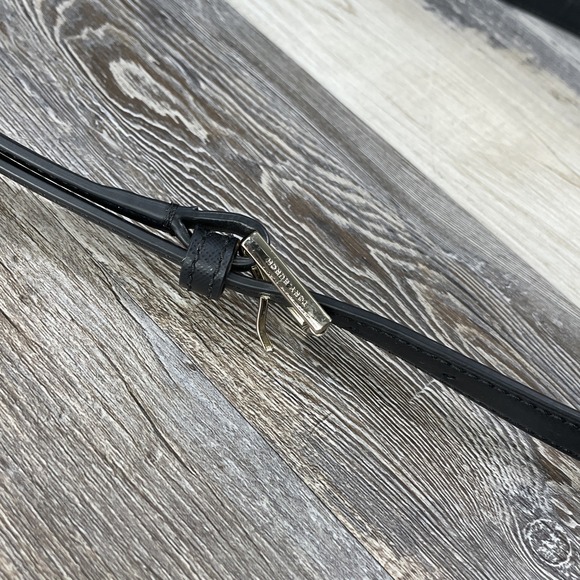 TORY BURCH Leather REPLACEMENT Strap Excellent GoldTone Crossbody Black 5/8" - Picture 5 of 6